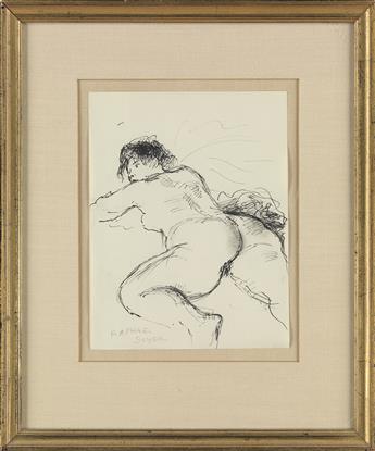 MOSES SOYER Female Nude Study.